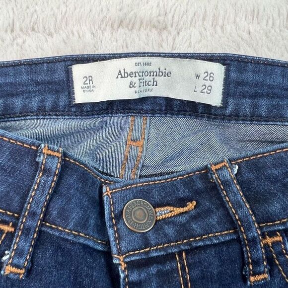 Abercrombie & Fitch Jegging Dark Wash Stretch Jeans Womens Size 26x29 Low Rise - Picture 2 of 9